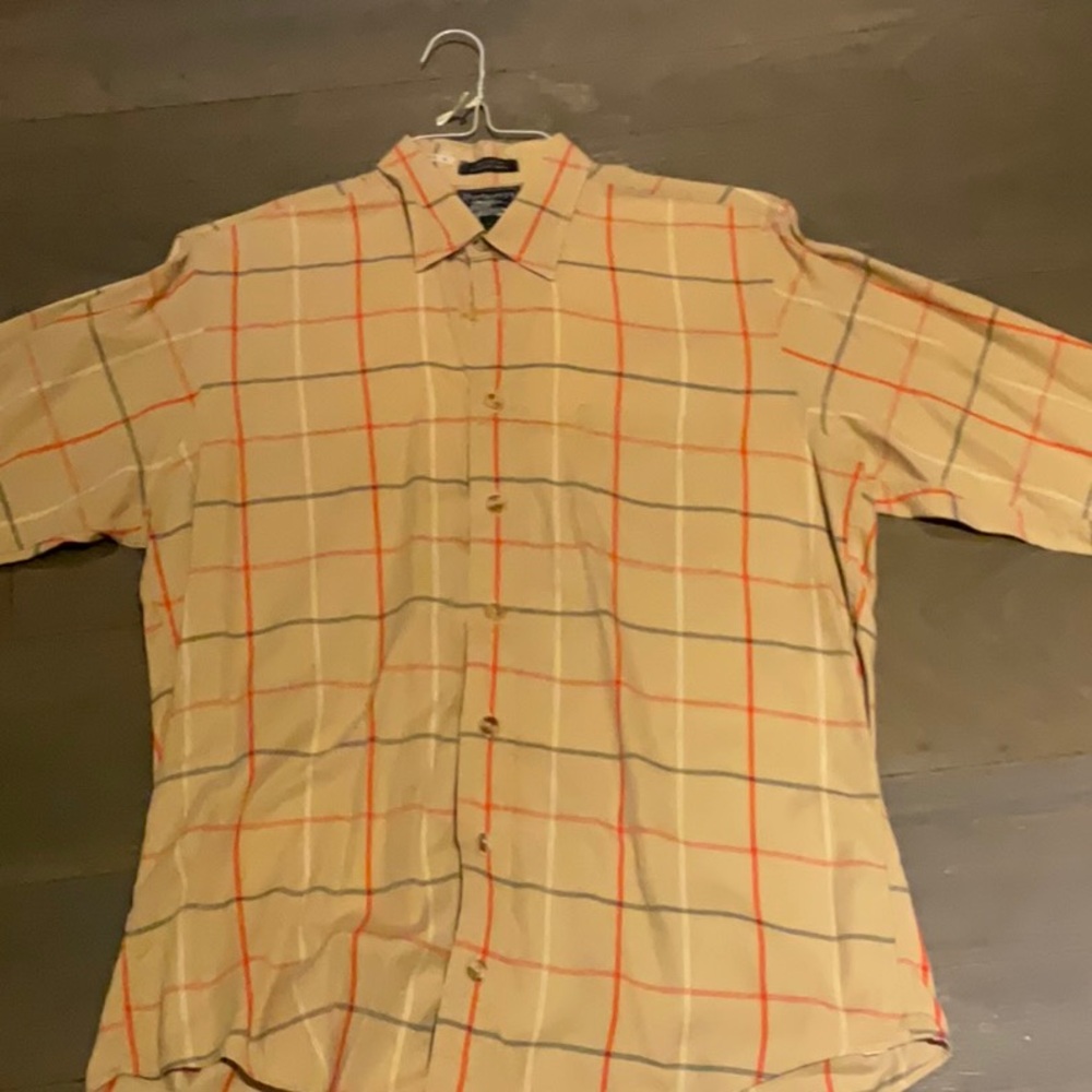 Men's Beige Checkered Shirt